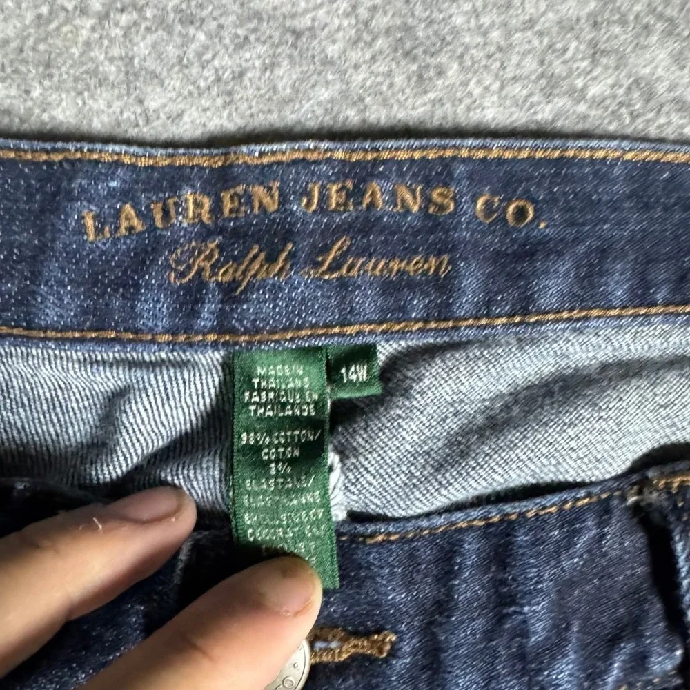 Lauren Ralph Lauren Classic Straight Dark‎ Wash Raw Hem Denim Shorts Mens 36